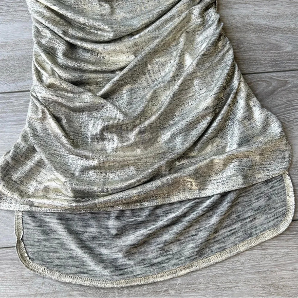 Joseph Ribkoff Light Gold Sleeveless Tunic with Ruching Style Made in Canada - Picture 9 of 15